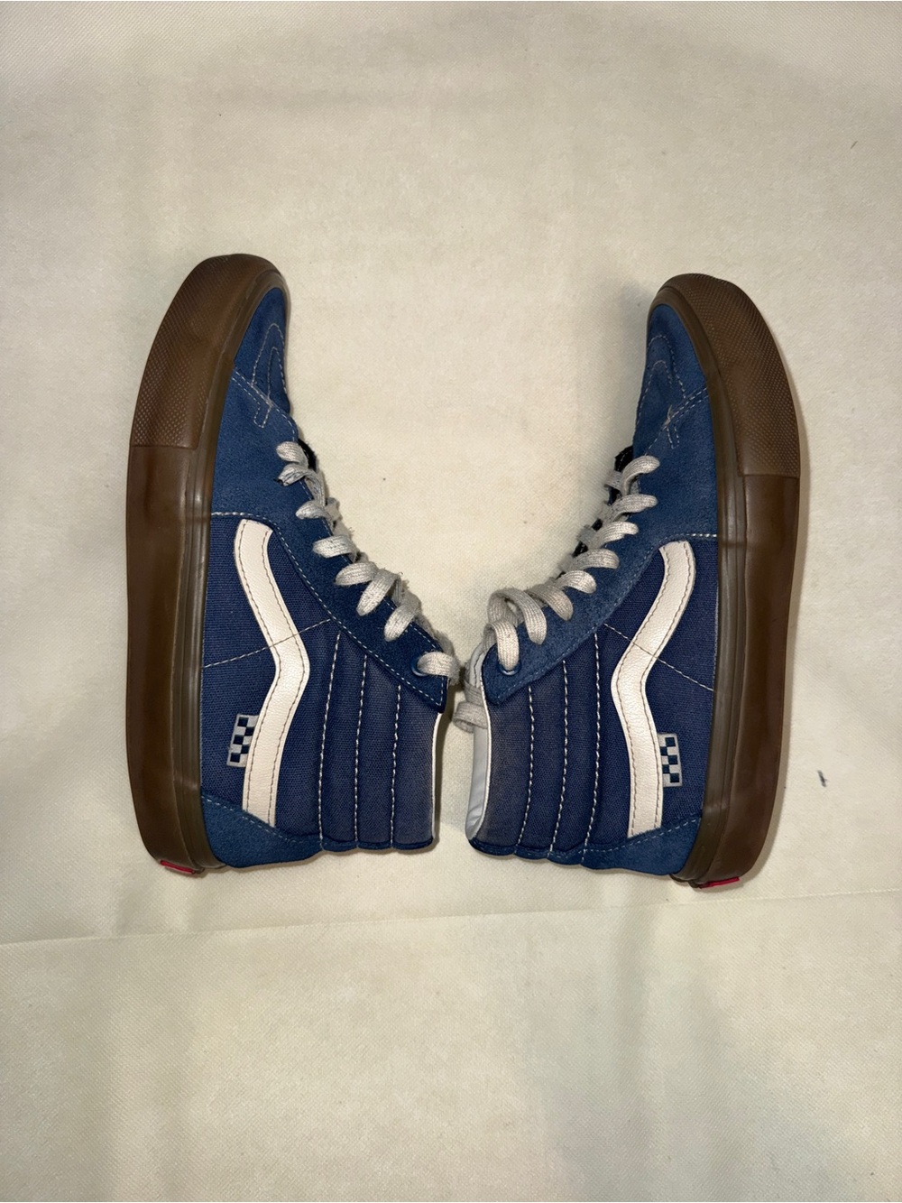 Vans Blue High-Top Sneakers with Brown Sole